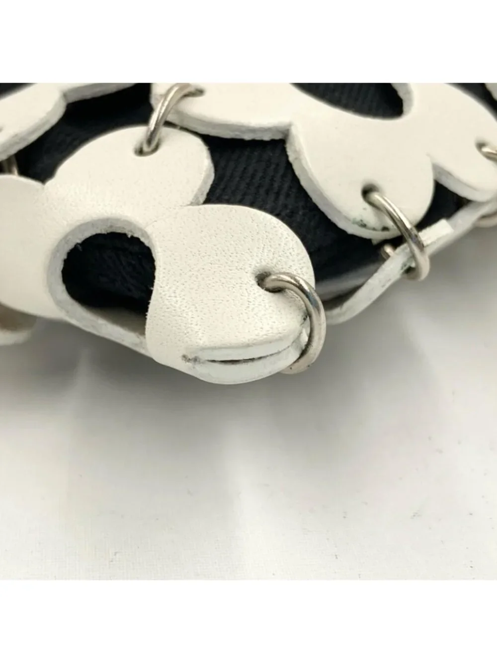 Celine Flower Mini Pouch Pochette White Black